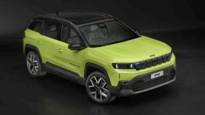 The 2026 Jeep Compass on a dark background