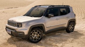 The 2026 Jeep Renegade off-roading in sand